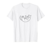 Chat en apesanteur - Motif Artistique en Une Seule Ligne T-Shirt