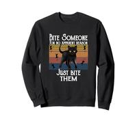 Chat en colère vintage mignon et drôle qui mange quelqu'un sans raison Sweatshirt