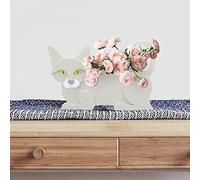 Chat En Forme De Planteur, Animal Dessin Animé PVC Mignon Chaton Planteur Extérieur Grand Des Boites Animal De Compagnie Jardin Fleur For Maison Décor Décoration Cadeau ( Color : White Cat , Size : 32