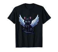 Chat en fourrure noire foncé avec ailes est un ange T-Shirt
