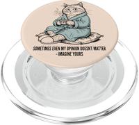 Chat en Peignoir Imaginez Que Votre Opinion n'a Pas d'importance PopSockets PopGrip pour MagSafe