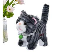 Chat en Peluche, 18 centimètres interactif - Adorable Peluche apaisante - pour garçons Filles Tout-Petits Adolescents Amoureux des Animaux de Compagnie Noël Anniversaire