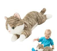 Chat en peluche en forme de chat en peluche, chat menteur mignon, animal en peluche pour chat lesté, peluche de sieste de chat, décoration de chat pour chambre d'enfant, salon, étude, lit