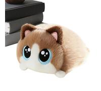 Chat en peluche en Peluche Décorative à Gros Yeux Design Douce à Presser | Doudou Tout Doux et Moelleux pour dortoir, canapé, sofa, lit, salon, séjour, maison, fête d'anniversaire