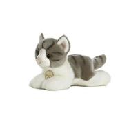 chat en peluche Mini Yoni gris/blanc 20 cm