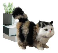 Chat en peluche réaliste, chat en peluche, trucs cool pour votre chambre, sensation douce et délicate au toucher, jouet en peluche vive, respirant pour la décoration de la maison, Noël