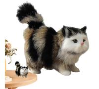 Chat en peluche réaliste, chat en peluche, trucs cool pour votre chambre, sensation douce et délicate au toucher, jouet en peluche vive, respirant pour la décoration de la maison, Noël