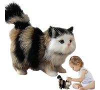 Chat en peluche réaliste, chat en peluche, trucs cool pour votre chambre, sensation douce et délicate au toucher, jouet en peluche vive, respirant pour la décoration de la maison, Noël
