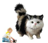 Chat en peluche réaliste, chat en peluche, trucs cool pour votre chambre, sensation douce et délicate au toucher, jouet en peluche vive, respirant pour la décoration de la maison, Noël