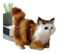 Chat en peluche réaliste, chat en peluche, trucs cool pour votre chambre, sensation douce et délicate au toucher, jouet en peluche vive, respirant pour la décoration de la maison, Noël
