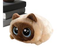 Chat en peluche rembourré en Peluche Décorative à Gros Yeux Design Douce à | Doudou Tout Doux et Moelleux pour Canapé Sofa Divan Lit Salon Salle de Séjour Maison Dortoir Chambre Fête