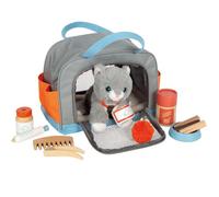 Chat en peluche - SMALL FOOT COMPANY - LEGLER - Kit de soins complet - Sac de transport - Jouets inclus