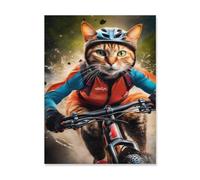 Chat en Plein air - VTT，Jigsaw Puzzle 1000 Pièces Puzzle Classique pour Adultes Et Enfants, Compétence Jouets Éducatifs Anniversaire Festival Cadeau（38x26cm）-AH36