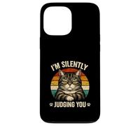 Chat en Train de Juger silencieusement l'humour Sarcastique pour Amoureux des Animaux Coque pour iPhone 13 Pro Max