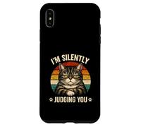 Chat en Train de Juger silencieusement l'humour Sarcastique pour Amoureux des Animaux Coque pour iPhone XS Max