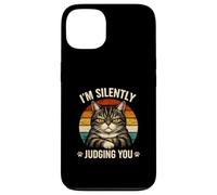 Chat en Train de Juger silencieusement l'humour Sarcastique pour Amoureux des Animaux Coque pour iPhone 13