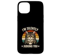 Chat en Train de Juger silencieusement l'humour Sarcastique pour Amoureux des Animaux Coque pour iPhone 15 Plus