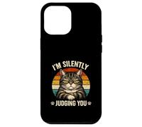 Chat en Train de Juger silencieusement l'humour Sarcastique pour Amoureux des Animaux Coque pour iPhone 12 Pro Max