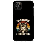 Chat en Train de Juger silencieusement l'humour Sarcastique pour Amoureux des Animaux Coque pour iPhone 11 Pro Max