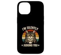 Chat en Train de Juger silencieusement l'humour Sarcastique pour Amoureux des Animaux Coque pour iPhone 14