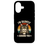 Chat en Train de Juger silencieusement l'humour Sarcastique pour Amoureux des Animaux Coque pour iPhone 17