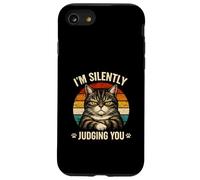 Chat en Train de Juger silencieusement l'humour Sarcastique pour Amoureux des Animaux Coque pour iPhone SE (2020) / 7/8