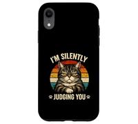Chat en Train de Juger silencieusement l'humour Sarcastique pour Amoureux des Animaux Coque pour iPhone XR
