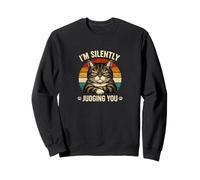 Chat en Train de Juger silencieusement l'humour Sarcastique pour Amoureux des Animaux Sweatshirt