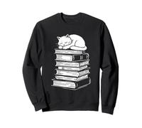 Chat endormi avec des Livres Temps de Lecture Calme Cute Bookworm Sweatshirt