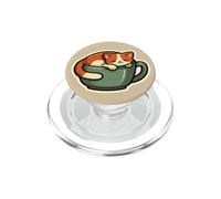 Chat endormi dans Une Tasse à thé pour Les Amoureux des Chats, propriétaires de Chats PopSockets PopGrip pour MagSafe