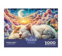 Chat endormi Dream dans Cosmos Puzzle 1000 Pièces Premium Collection Spéciale Idée Cadeau De Qualité pour Adultes Et Enfants 52x38cm/1000pcs