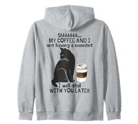 Chat endormi l'heure du café avec ambiance sarcastique Sweat à Capuche