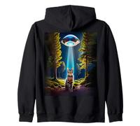 Chat enlevé par des extraterrestres dans Un UFO Cat Loving Alien Fans Sweat à Capuche