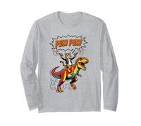 Chat équitation Dinosaure T-Rex Pew Guns Pop Art Tyrannosaure Manche Longue