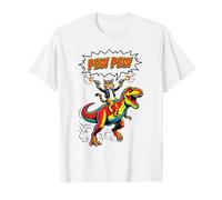 Chat équitation Dinosaure T-Rex Pew Guns Pop Art Tyrannosaure T-Shirt