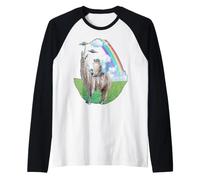Chat équitation Lama Alien UFO Rainbow Graphic Manche Raglan