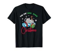 Chat espiègle Vole Noël Humour Hivernal T-Shirt