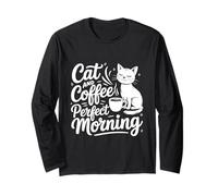Chat et Café - Illustration Matin Parfait Manche Longue