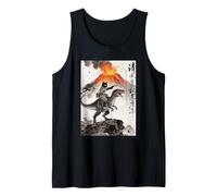 Chat et Dinosaure, éruption volcanique, Anime Vintage Débardeur