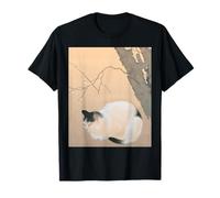 Chat et Fleurs de Prunier, Art du Chat Japonais, période nihonga T-Shirt