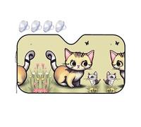 Chat et papillon. C'est un pare-soleil de pare-brise de voiture, qui ne prend pas trop de place et protège l'environnement à l'intérieur de la voiture.