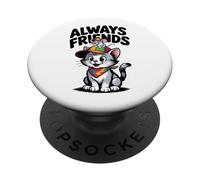 Chat et Souris Amis - Design Animal Cartoon Mignon PopSockets PopGrip Adhésif