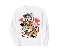 Chat et Souris Amis - Design Animal Cartoon Mignon Sweatshirt