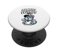 Chat et Souris Amis - Design Animal Cartoon PopSockets PopGrip Adhésif
