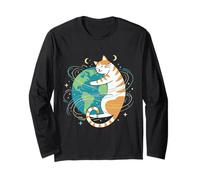 Chat étreignant Le Jour de la Terre drôle Manche Longue