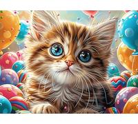 Chat européen doré Mignon mer de Fleurs 1000 Pieces Casse-tête Créatif en Carton Épais Créatures cosmiques Magiques Difficulté Moyenne Activité Manuelle Loisir Créatif Cadeau Créatif Événement Fe