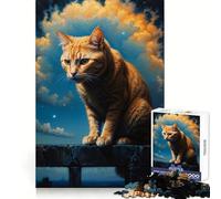 Chat explorant Le domaine Puzzle de 1000 pièces pour Adultes Exercice Mental,évasion et Pleine Conscience Surprise de Noël Snug Lock (50x75cm)