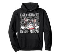 Chat Facilement distrait par Les mathématiques et Les Chats Amoureux des mathématiques Hommes Femmes Sweat à Capuche