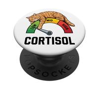 Chat Faible en Cortisol Cat Meme Reduce Stress Levels PopSockets PopGrip Adhésif