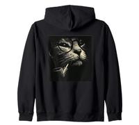 Chat Fantaisie avec Lunettes Style Vintage intellectuel Sweat à Capuche